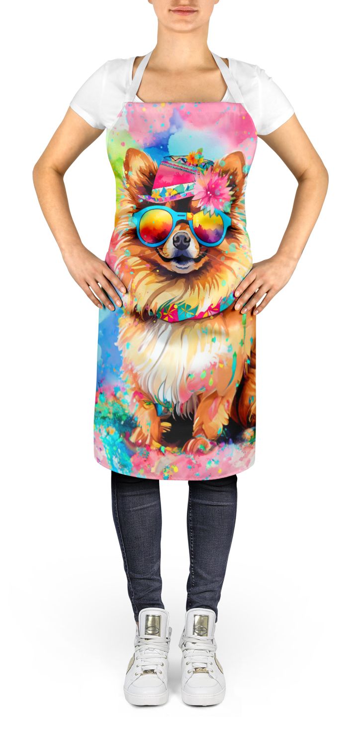 Pomeranian Hippie Dawg Bib Apron for Kitchen and Crafts