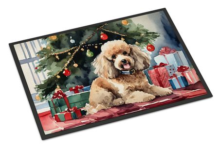 Poodle Cozy Christmas Indoor-Outdoor Doormat