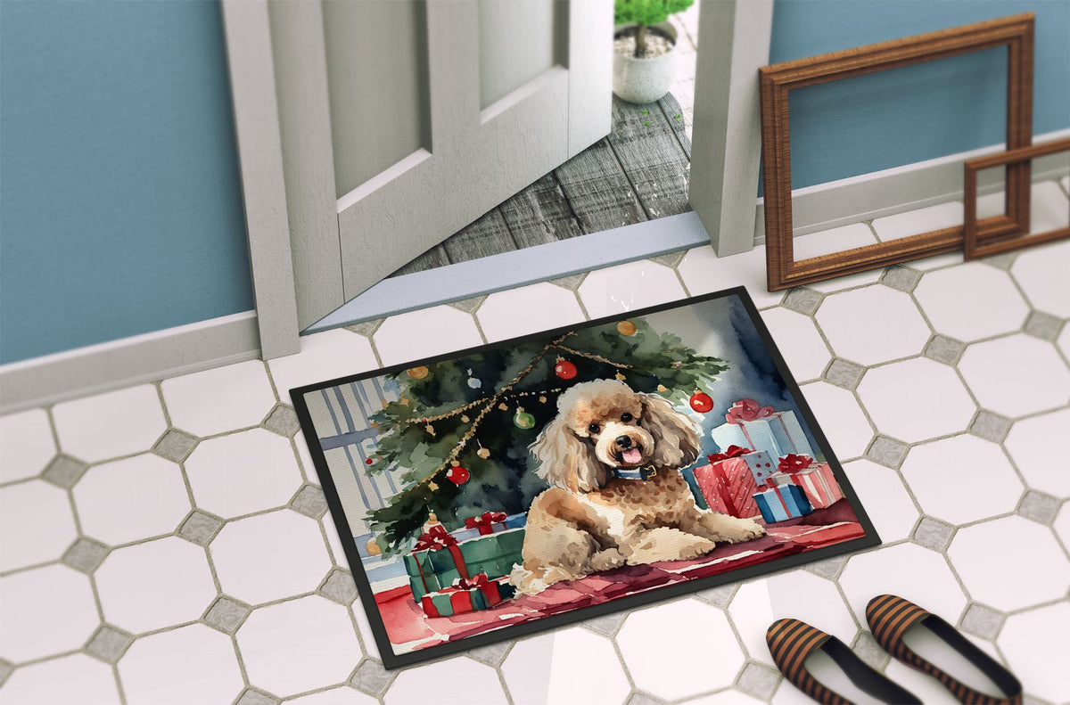 Poodle Cozy Christmas Indoor-Outdoor Doormat