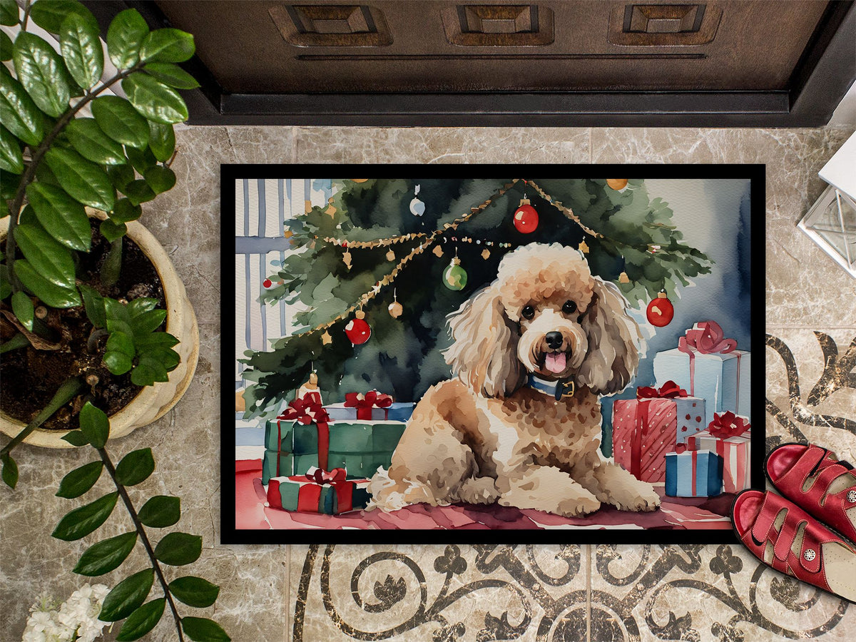 Poodle Cozy Christmas Indoor-Outdoor Doormat