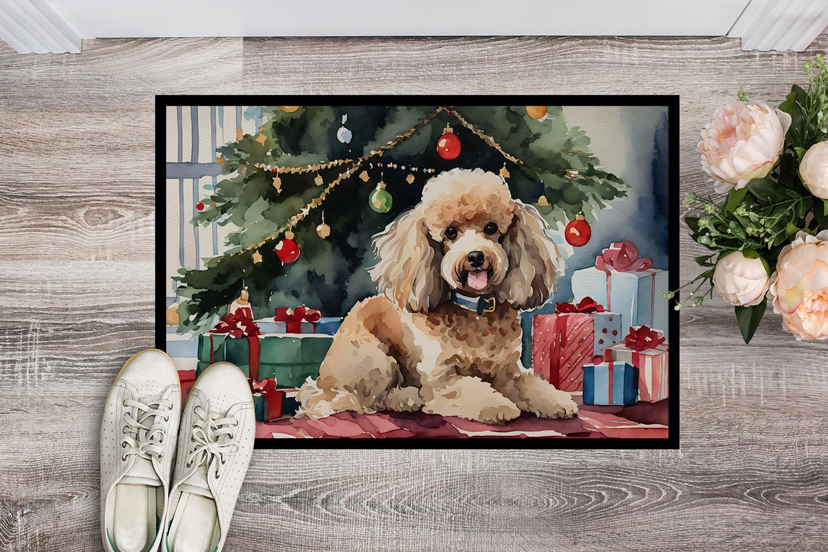 Poodle Cozy Christmas Indoor-Outdoor Doormat