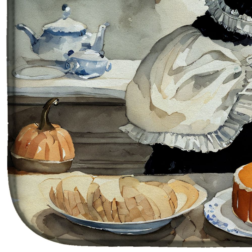 Poodle and Pumpkins Halloween Dish Drying Mat