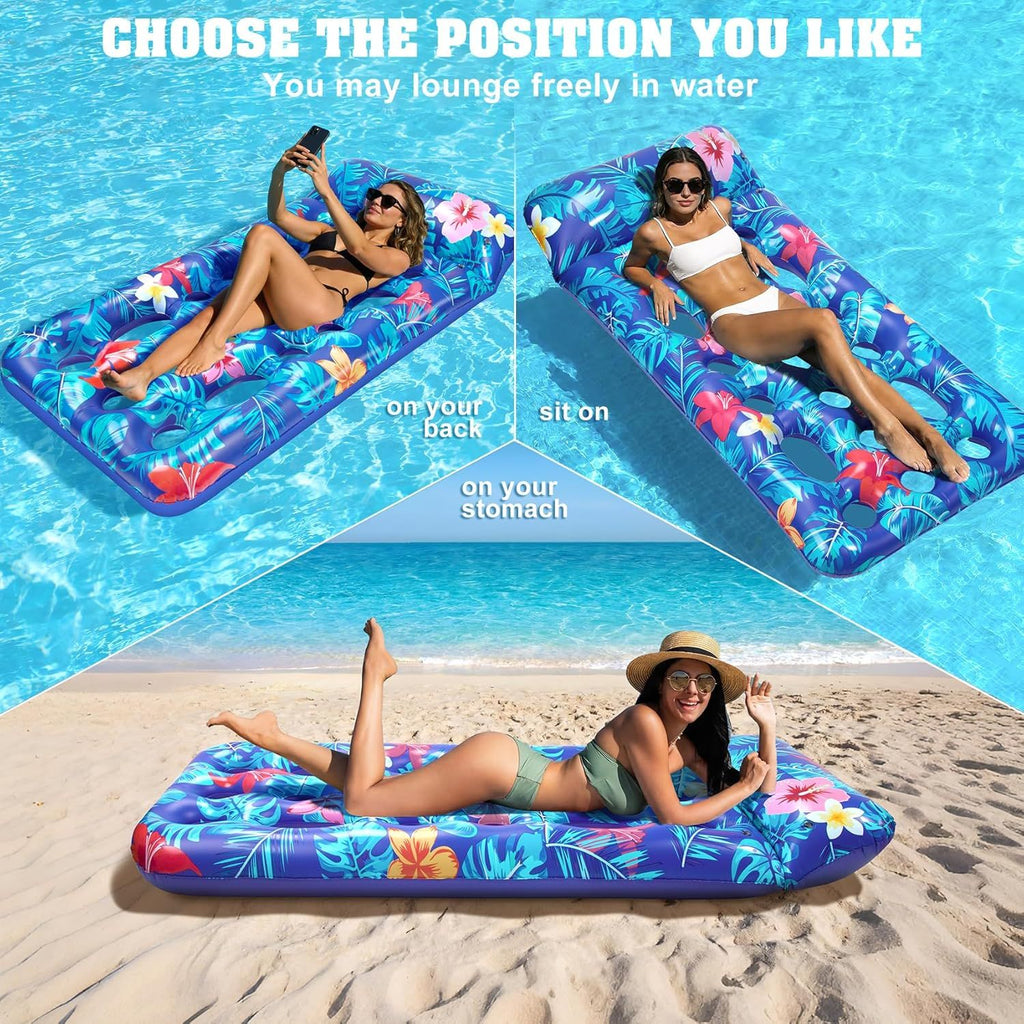 Inflatable Tanning Pool Float Lounger for Adults - Cooling Pool Rafts for Summer