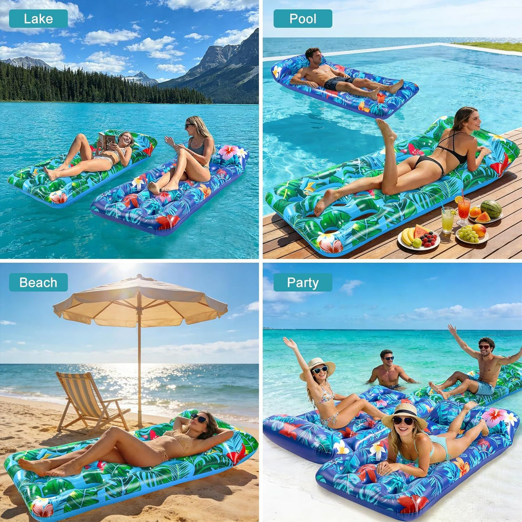 Inflatable Tanning Pool Float Lounger for Adults - Cooling Pool Rafts for Summer