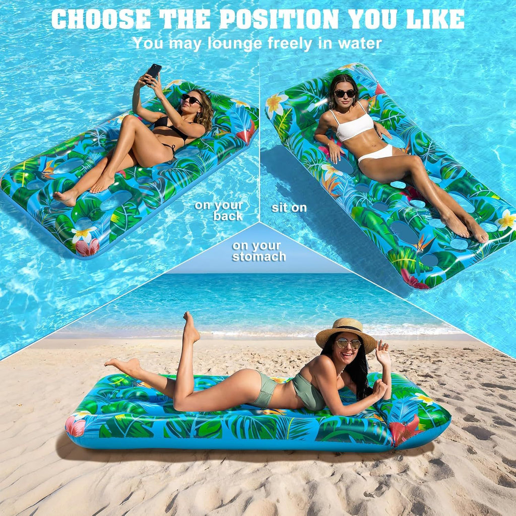 Inflatable Tanning Pool Float Lounger for Adults - Cooling Pool Rafts for Summer
