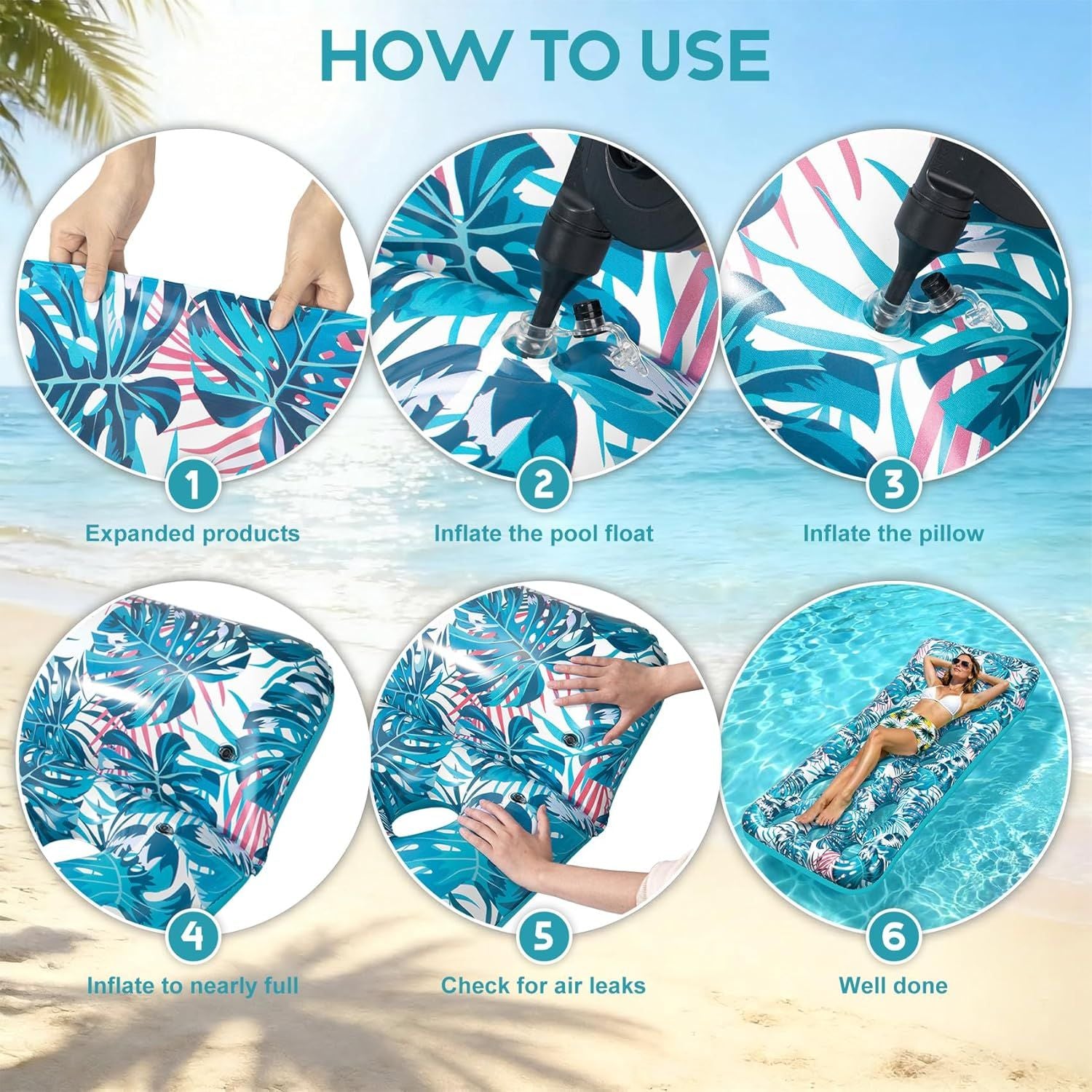 Inflatable Tanning Pool Float Lounger for Adults - Cooling Pool Rafts for Summer