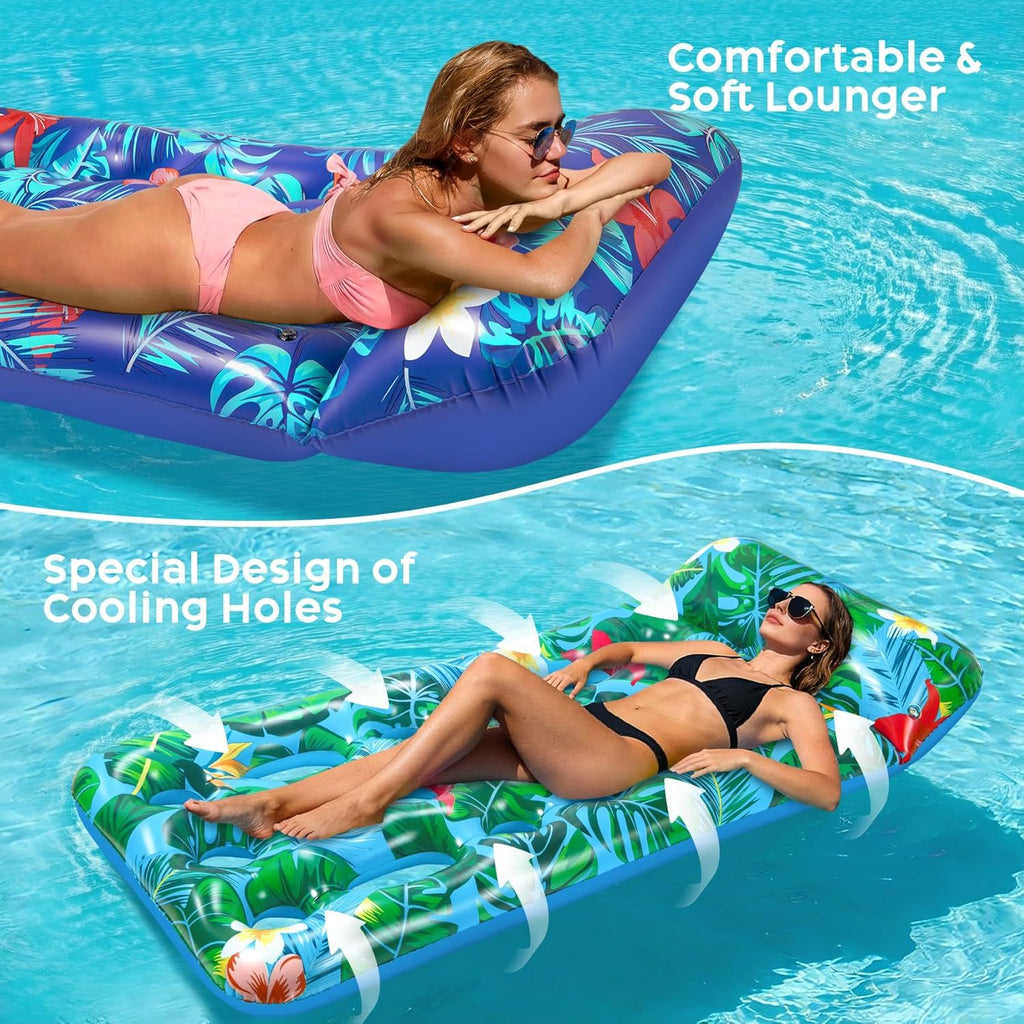 Inflatable Tanning Pool Float Lounger for Adults - Cooling Pool Rafts for Summer