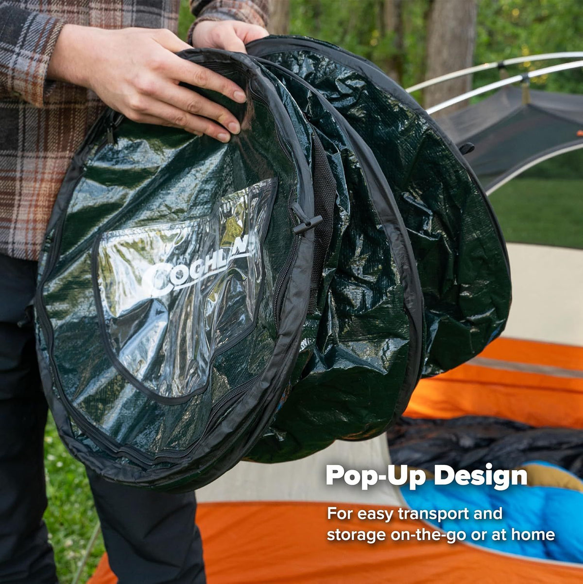 Collapsible Pop-Up Trash Can for Camping and Outdoor Events