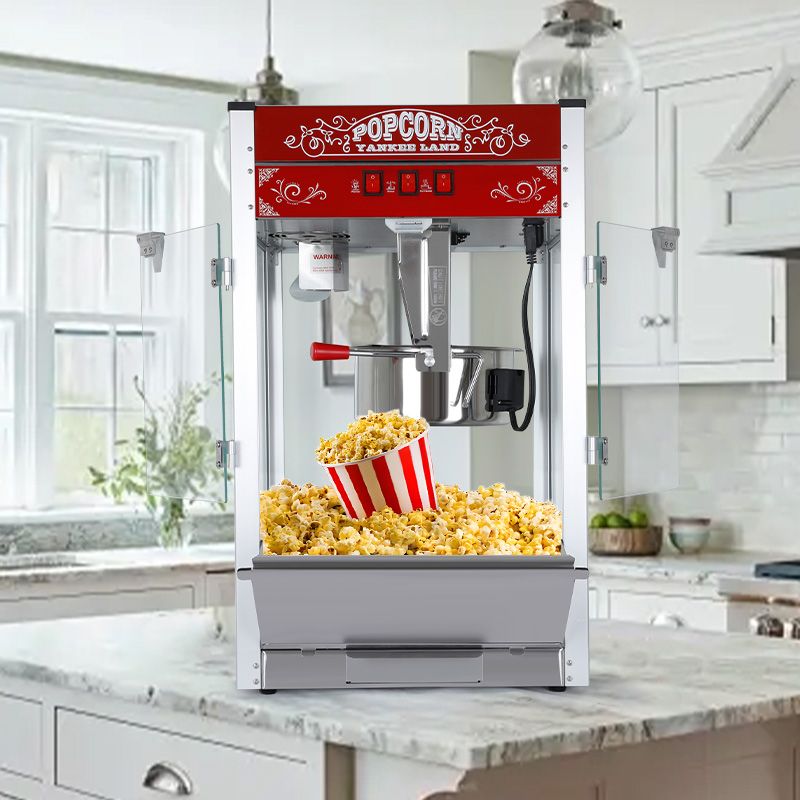 Commercial Popcorn Machine with 16-Ounce Kettle and Three-Switch Control
