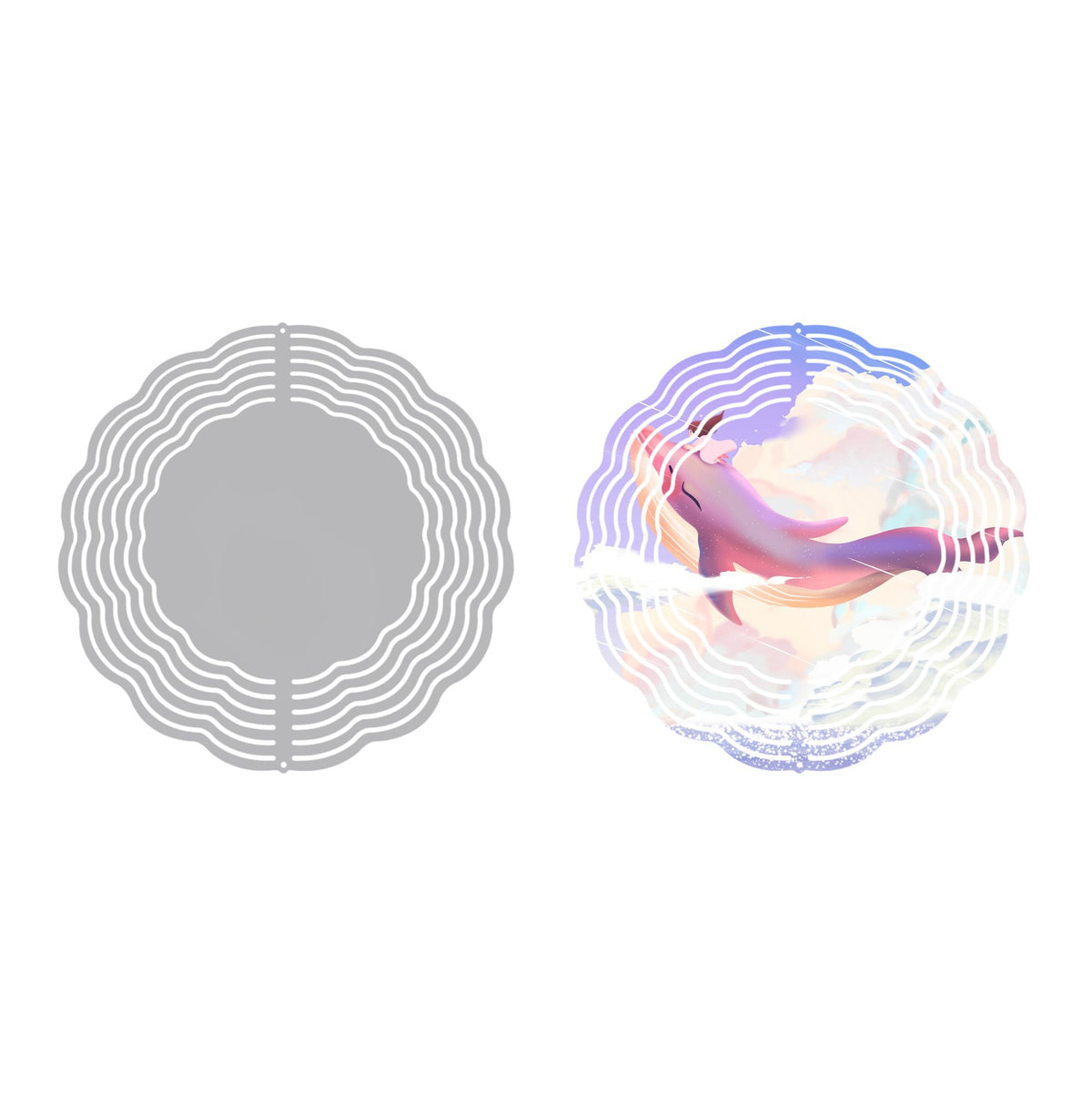 Customizable 3D Wind Spinner Blanks with Hooks - Pack of 5