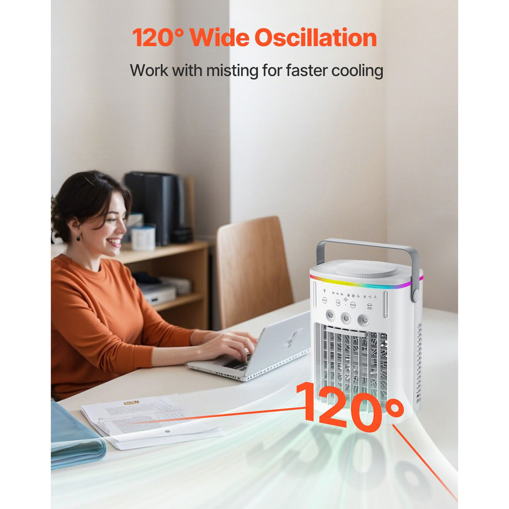 Portable 4-in-1 Evaporative Air Cooler with Remote and Night Light