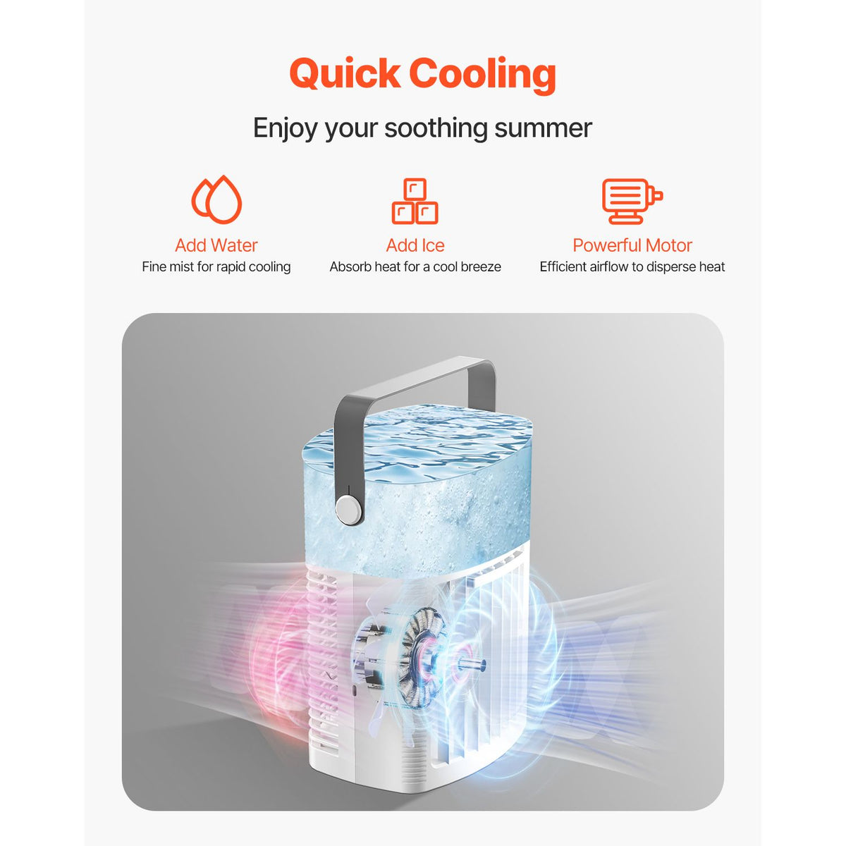 Portable 4-in-1 Evaporative Air Cooler with Remote and Night Light