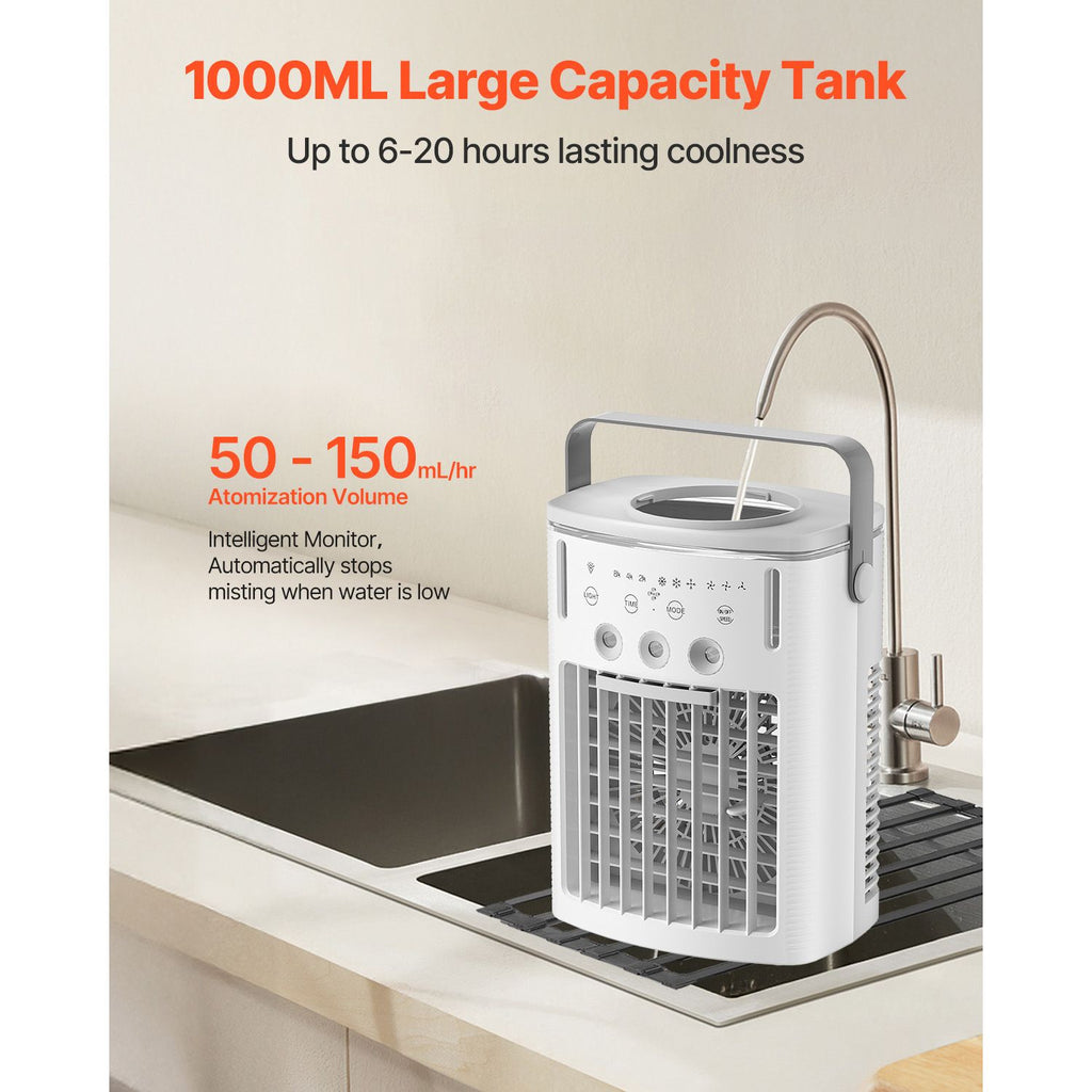 Portable 4-in-1 Evaporative Air Cooler with Remote and Night Light