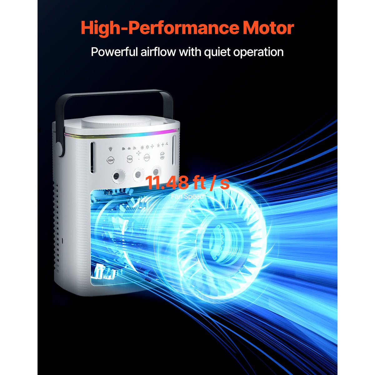 Portable 4-in-1 Evaporative Air Cooler with Remote and Night Light