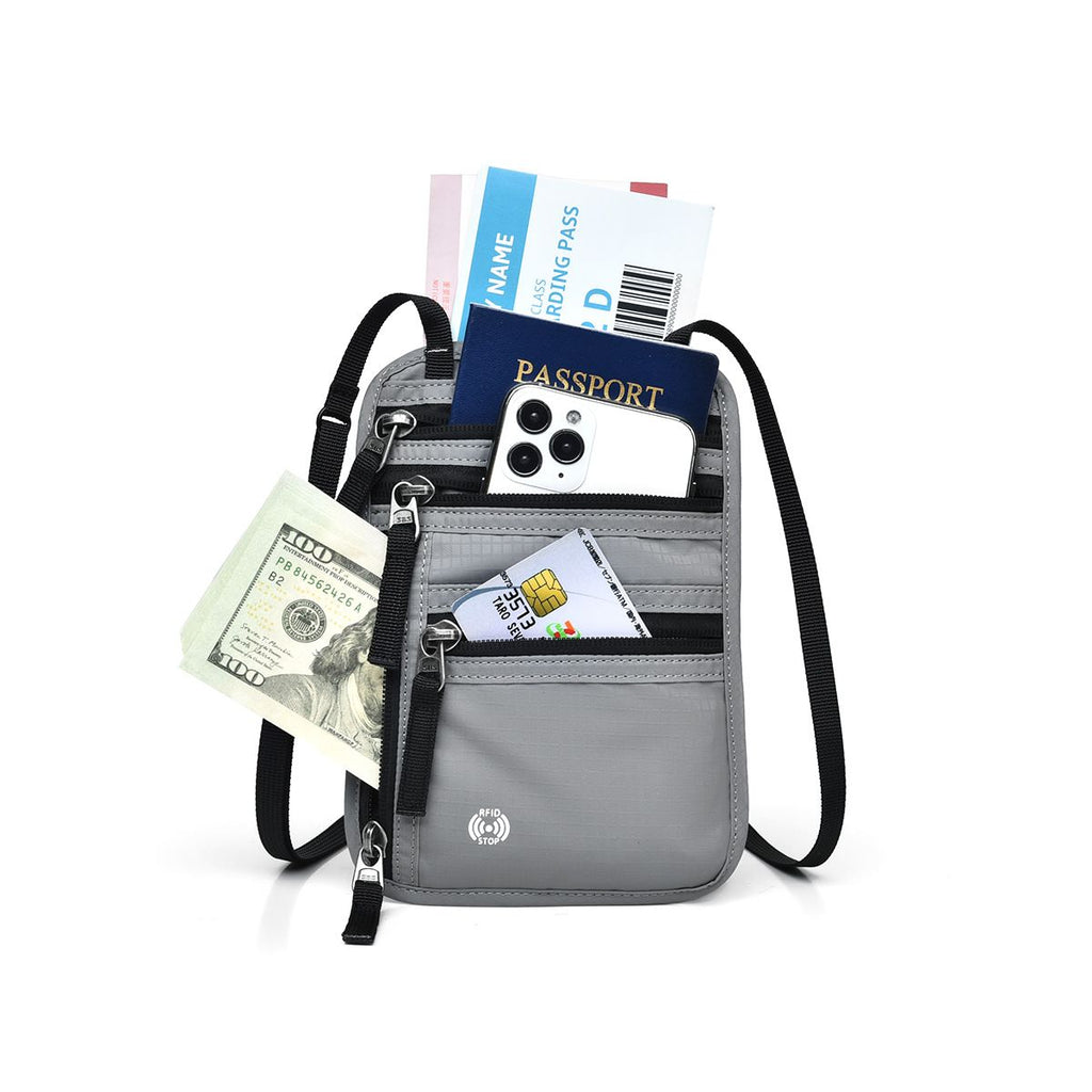 Portable Anti-Scan Travel Document Organizer – Lightweight Neck Wallet for Travel