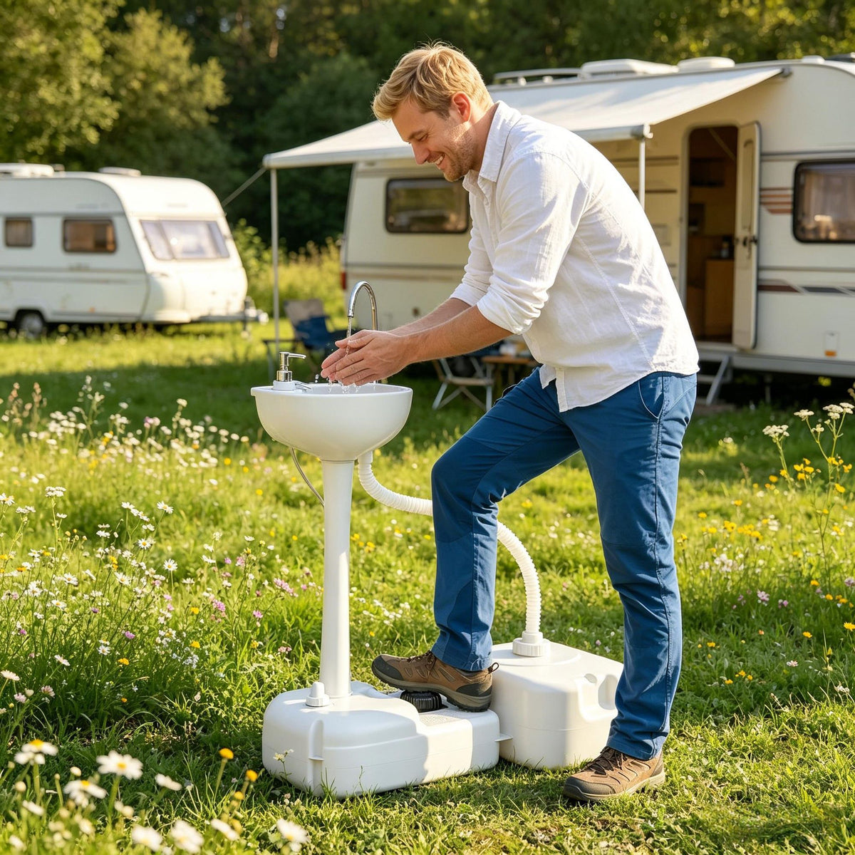 Rolling Portable Handwashing Station for Outdoor Use