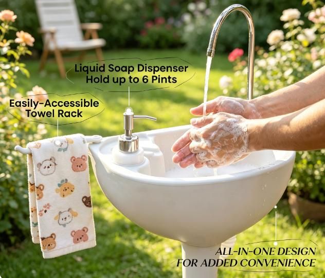 Rolling Portable Handwashing Station for Outdoor Use