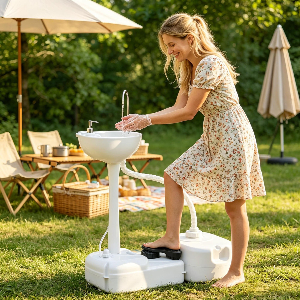 Rolling Portable Handwashing Station for Outdoor Use