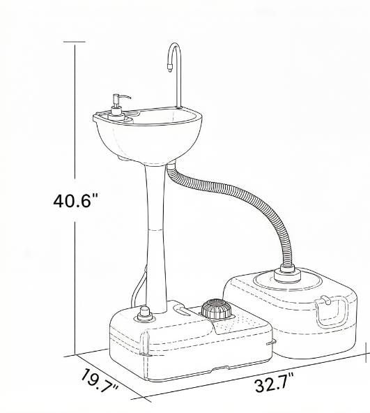 Rolling Portable Handwashing Station for Outdoor Use