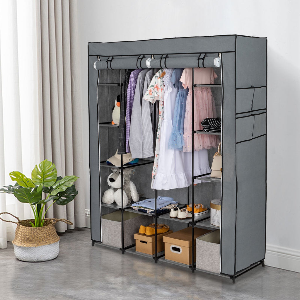 Portable Closet Organizer Storage, Wardrobe Closet with Non-Woven Fabric 14 Shelves, Easy