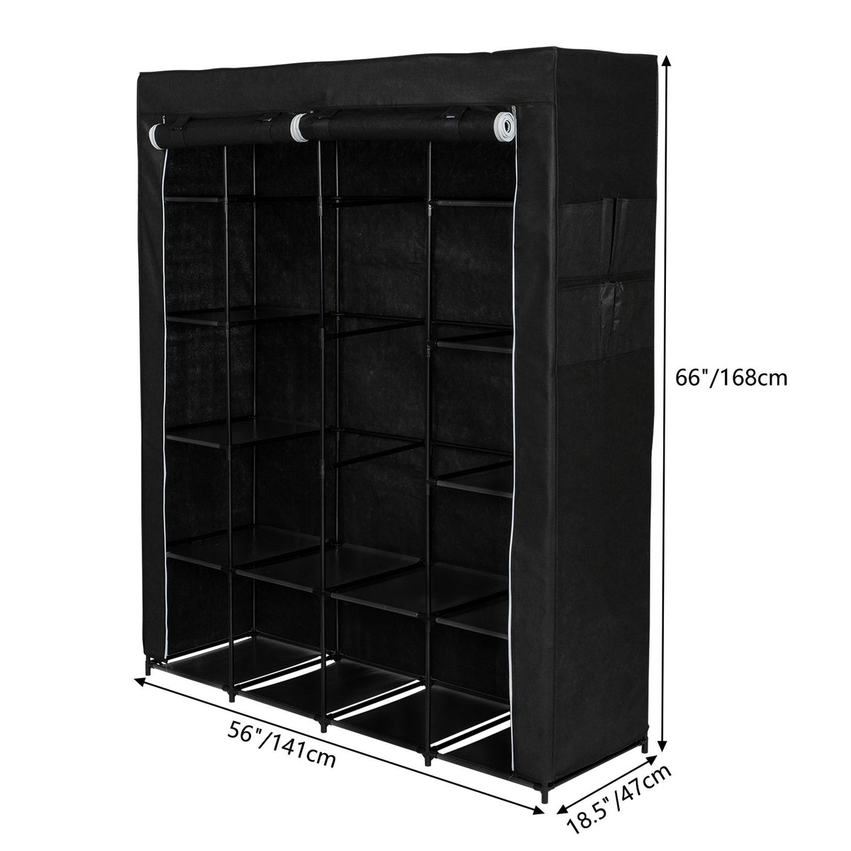 Portable Closet Organizer Storage, Wardrobe Closet with Non-Woven Fabric 14 Shelves, Easy