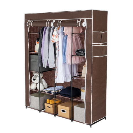 Portable Closet Organizer Storage, Wardrobe Closet with Non-Woven Fabric 14 Shelves, Easy