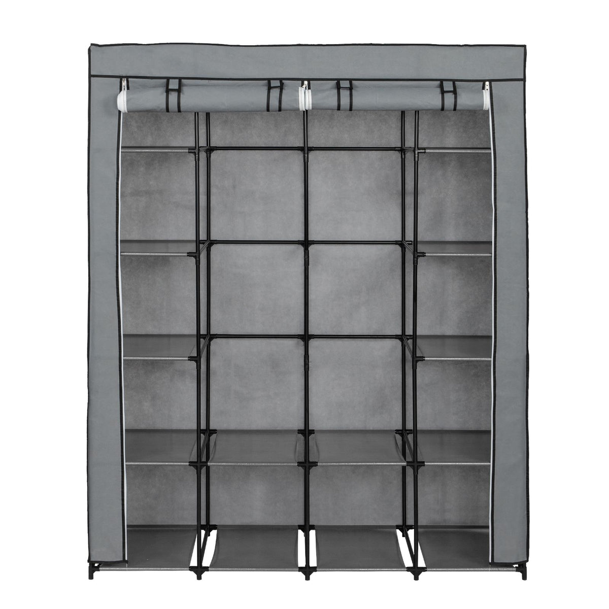 Portable Closet Organizer Storage, Wardrobe Closet with Non-Woven Fabric 14 Shelves, Easy