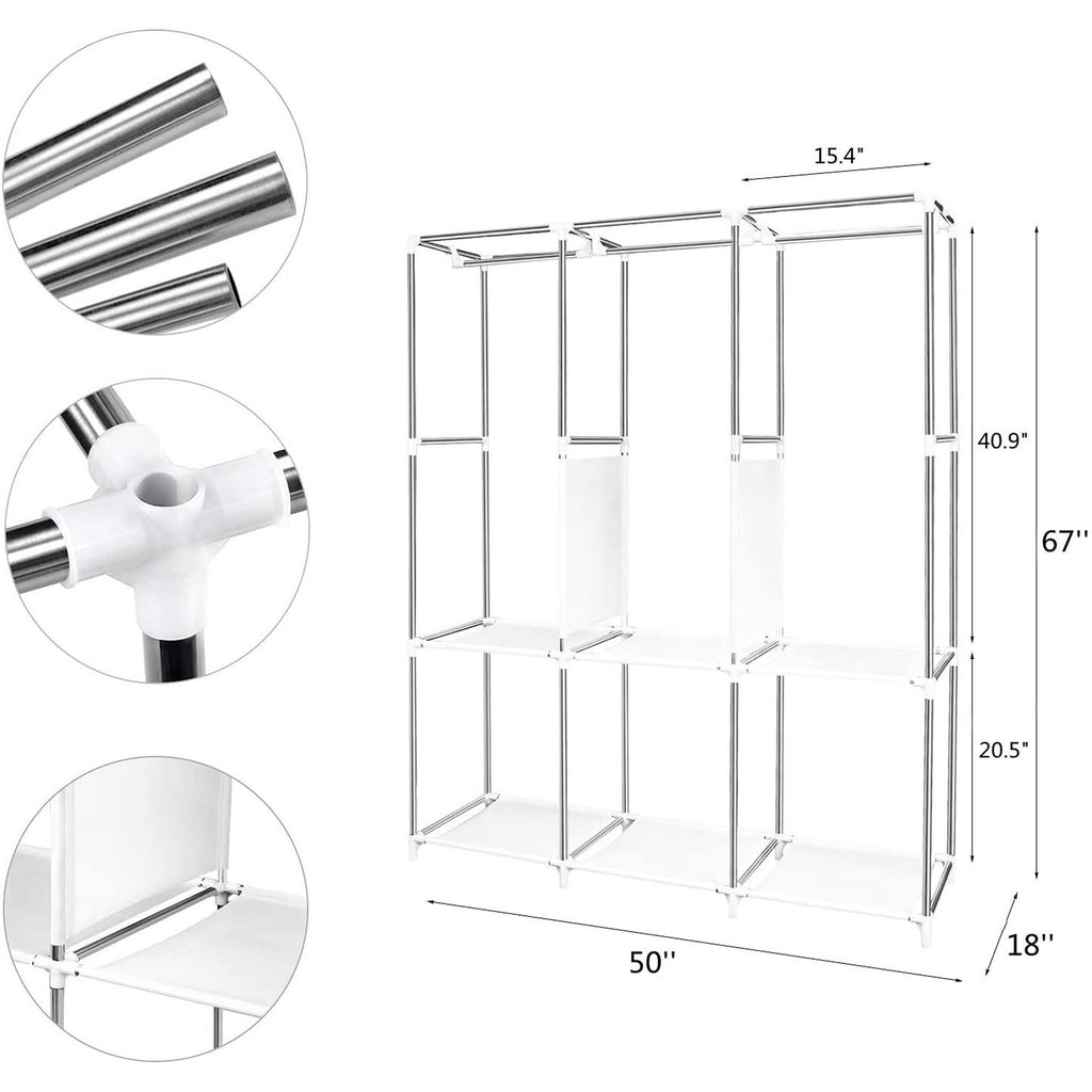 Portable Closet Storage Organizer with Dustproof Fabric