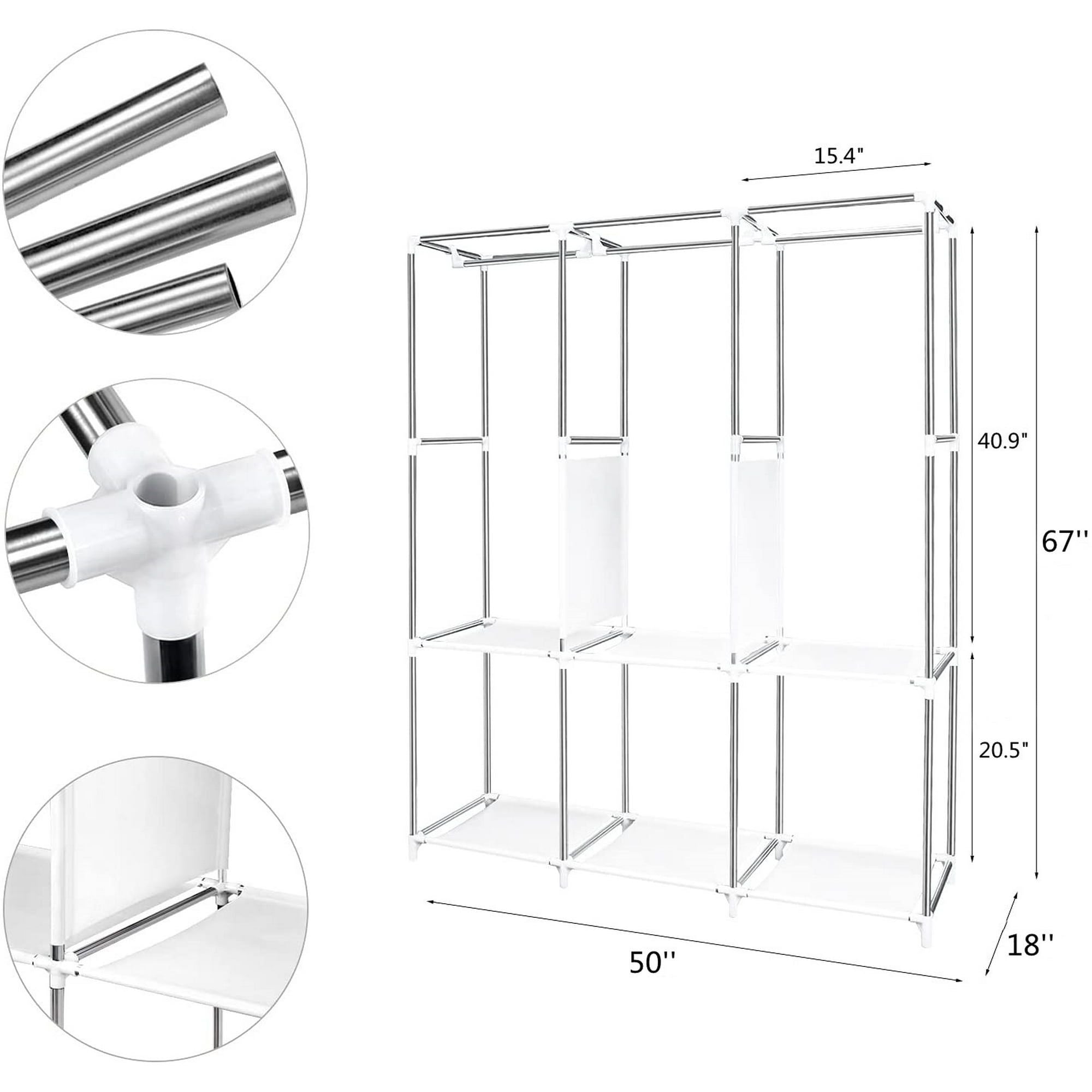 Portable Closet Storage Organizer with Dustproof Fabric