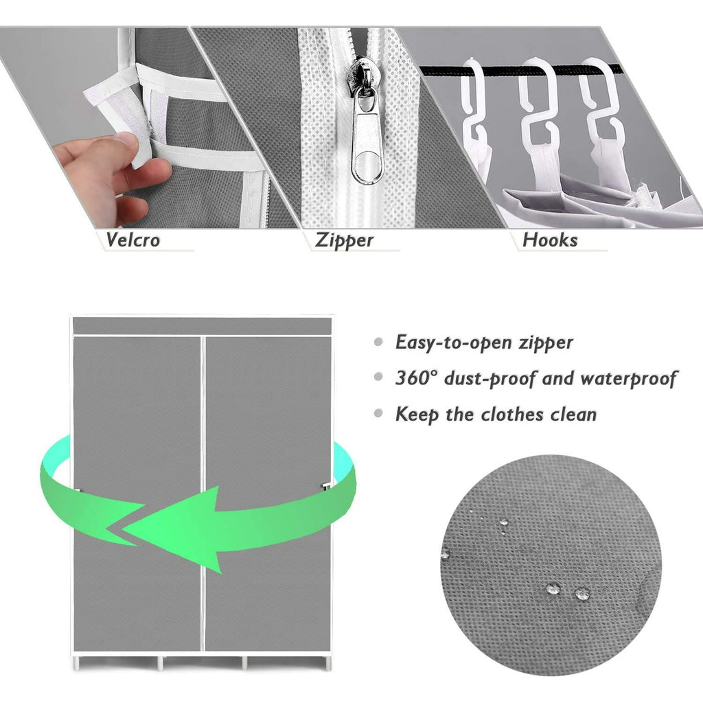 Portable Closet Storage Organizer with Dustproof Fabric
