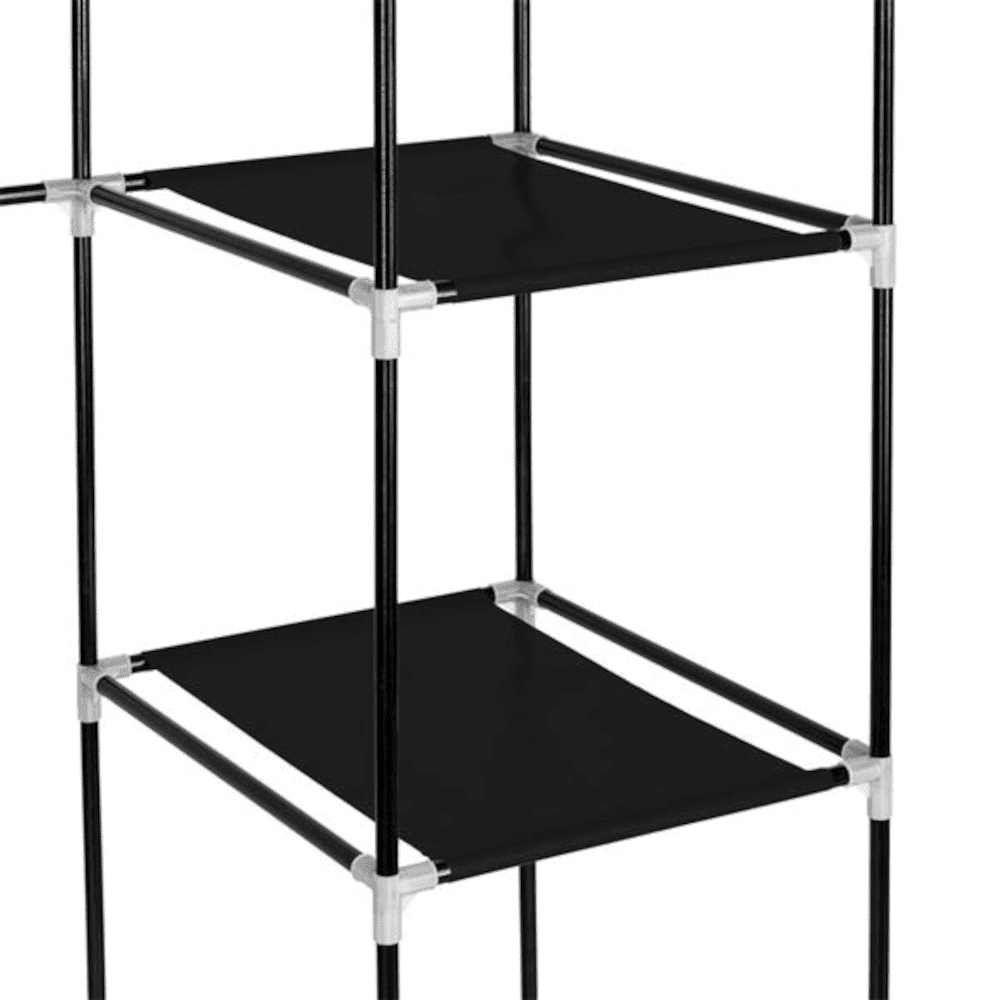 Portable Closet Wardrobe with 12 Shelves and Hanging Rod