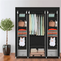 Portable Closet Wardrobe with 12 Shelves and Hanging Rod
