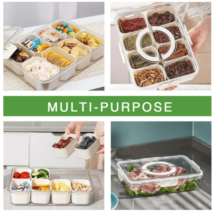 Portable Divider Plates with Lids and Handles – Ideal for Parties and Meal Prep