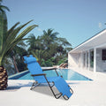 Portable Dual Purposes Extendable Folding Reclining Chair Blue