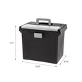 Portable File Organizer with Organizer Lid and Secure Buckle - Black