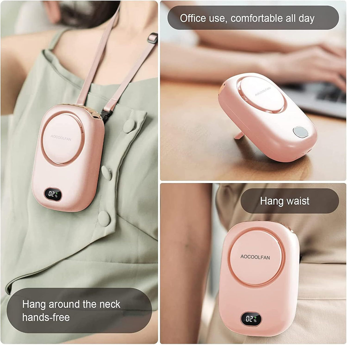 Portable Neck Fan – Rechargeable Hands-Free Cooling