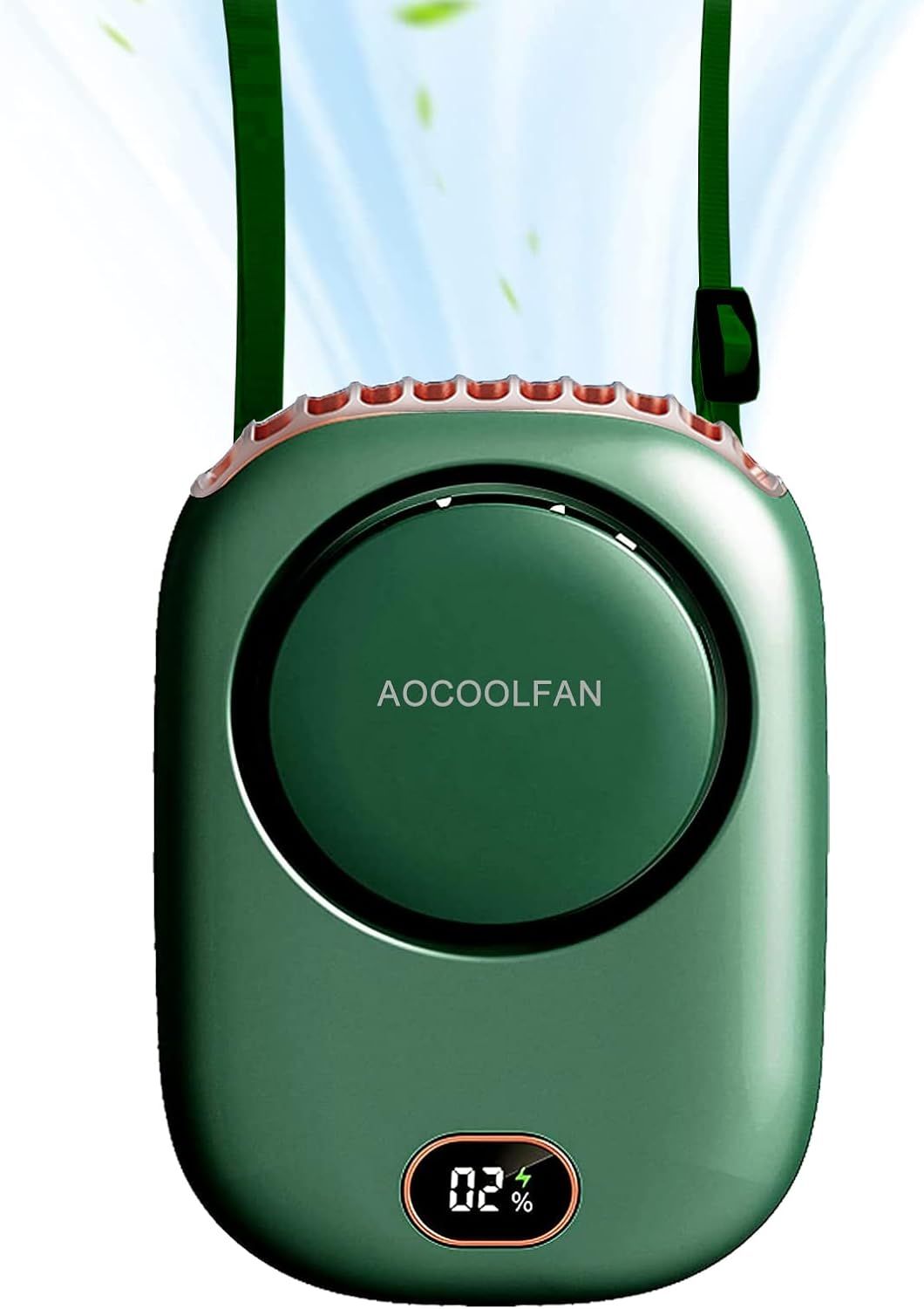 Portable Neck Fan – Rechargeable Hands-Free Cooling - Green