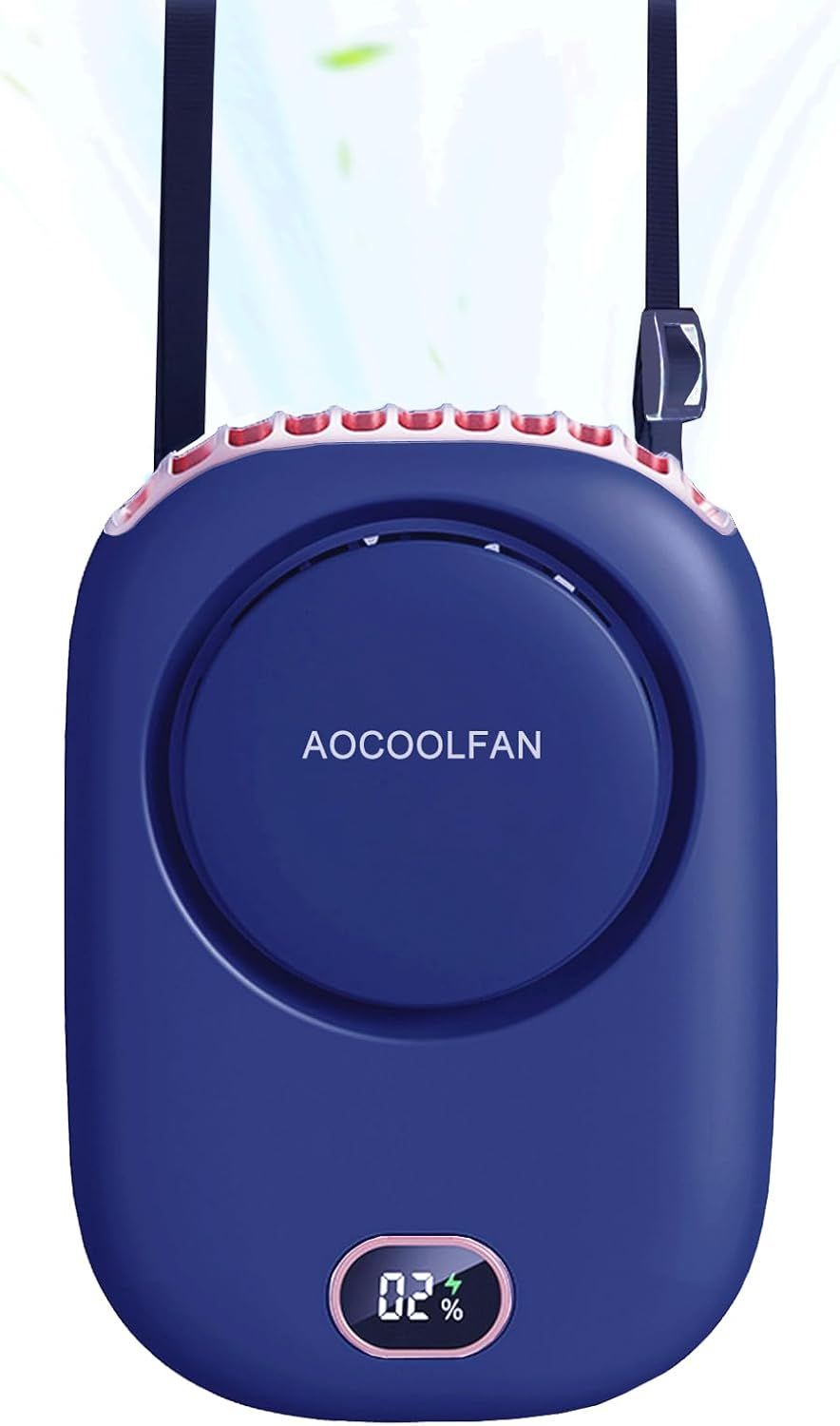 Portable Neck Fan – Rechargeable Hands-Free Cooling - Navy blue