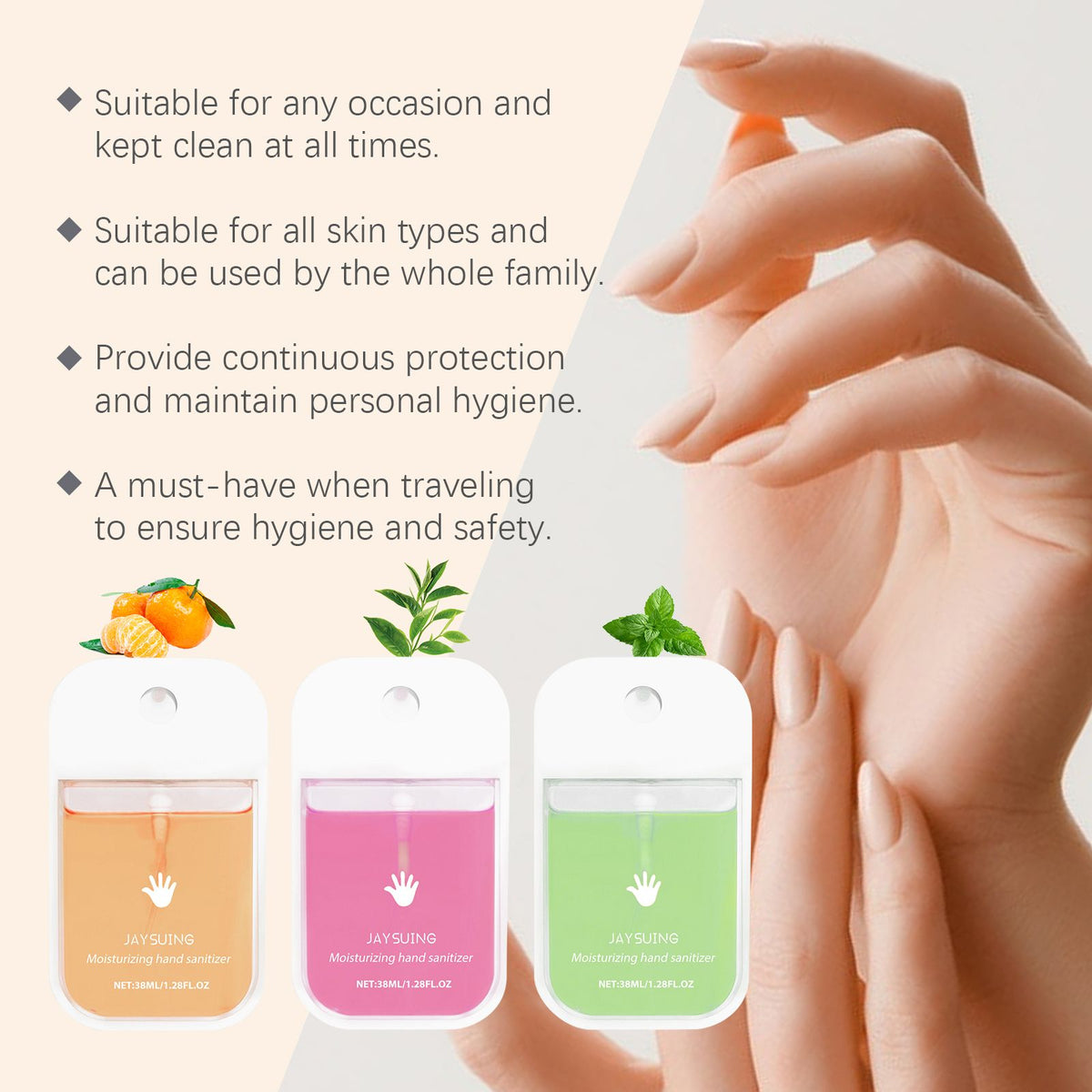 Portable Pocket Hand Sanitizer Spray – Card Shape, Moisturizing, Quick Dry, Leak Proof