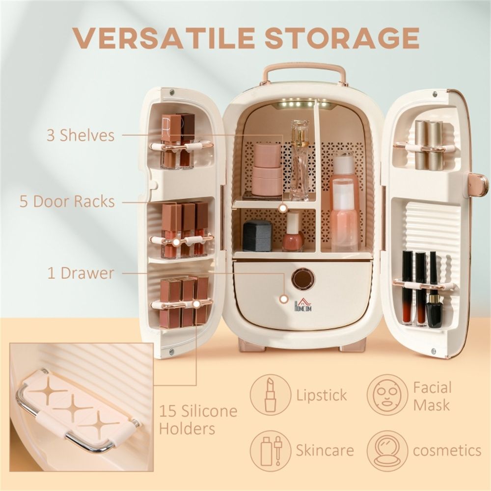 Portable Skincare Fridge with Cooling and Warming Functions