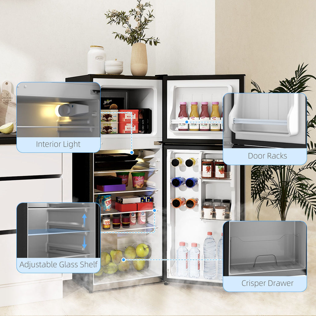 Portable Mini Fridge with Freezer – Quiet & Energy-Efficient