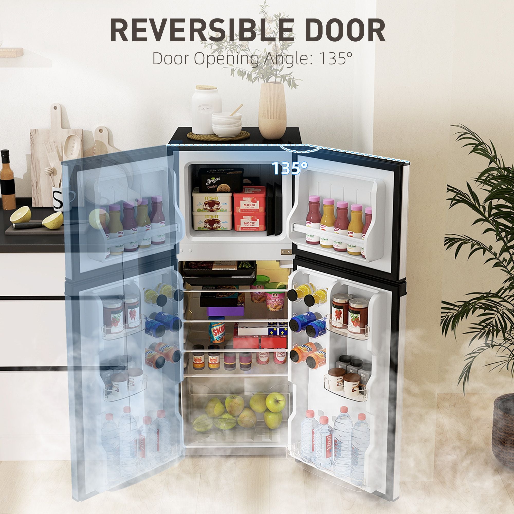 Portable Mini Fridge with Freezer – Quiet & Energy-Efficient