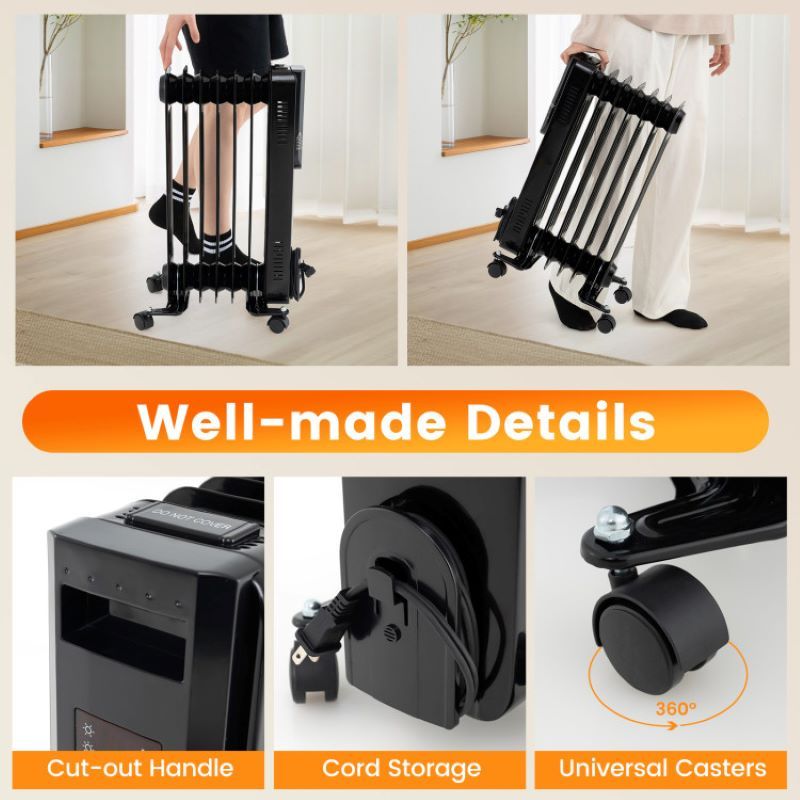Quiet Portable Space Heater with Temperature Control