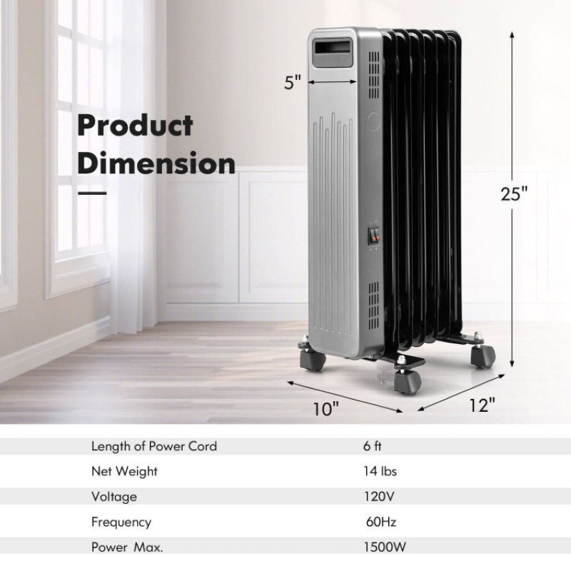 Quiet Portable Space Heater with Temperature Control