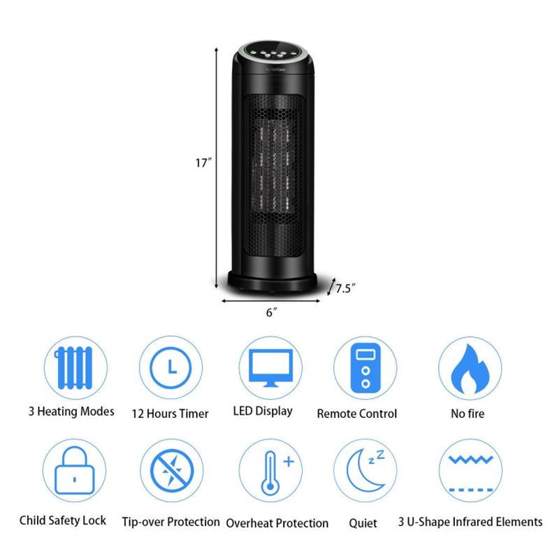 Quiet Portable Space Heater with Temperature Control