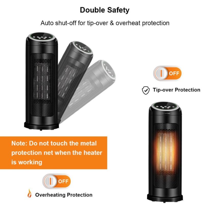 Quiet Portable Space Heater with Temperature Control