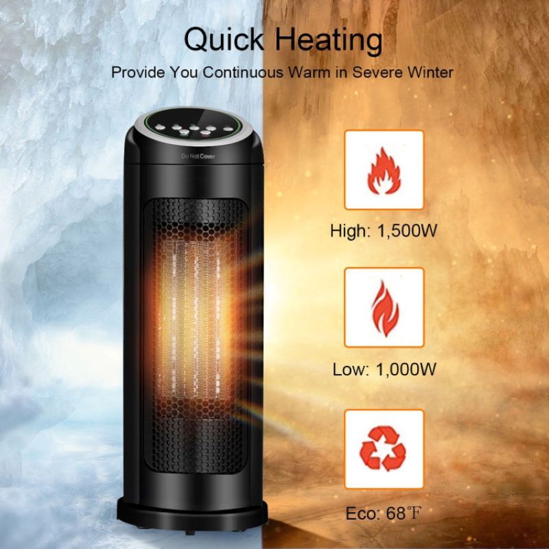 Quiet Portable Space Heater with Temperature Control