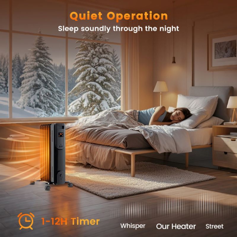Quiet Portable Space Heater with Temperature Control