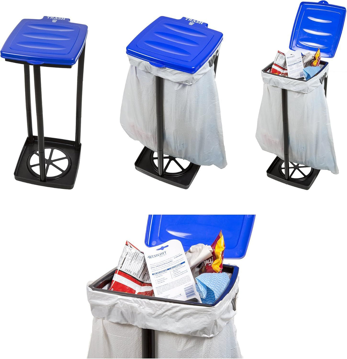 Blue Collapsible Trash Bag Holder