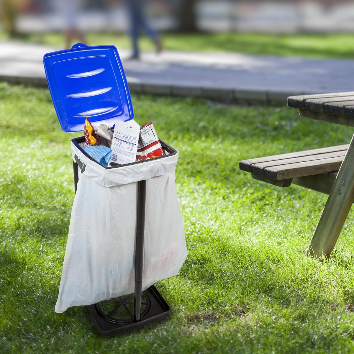 Blue Collapsible Trash Bag Holder